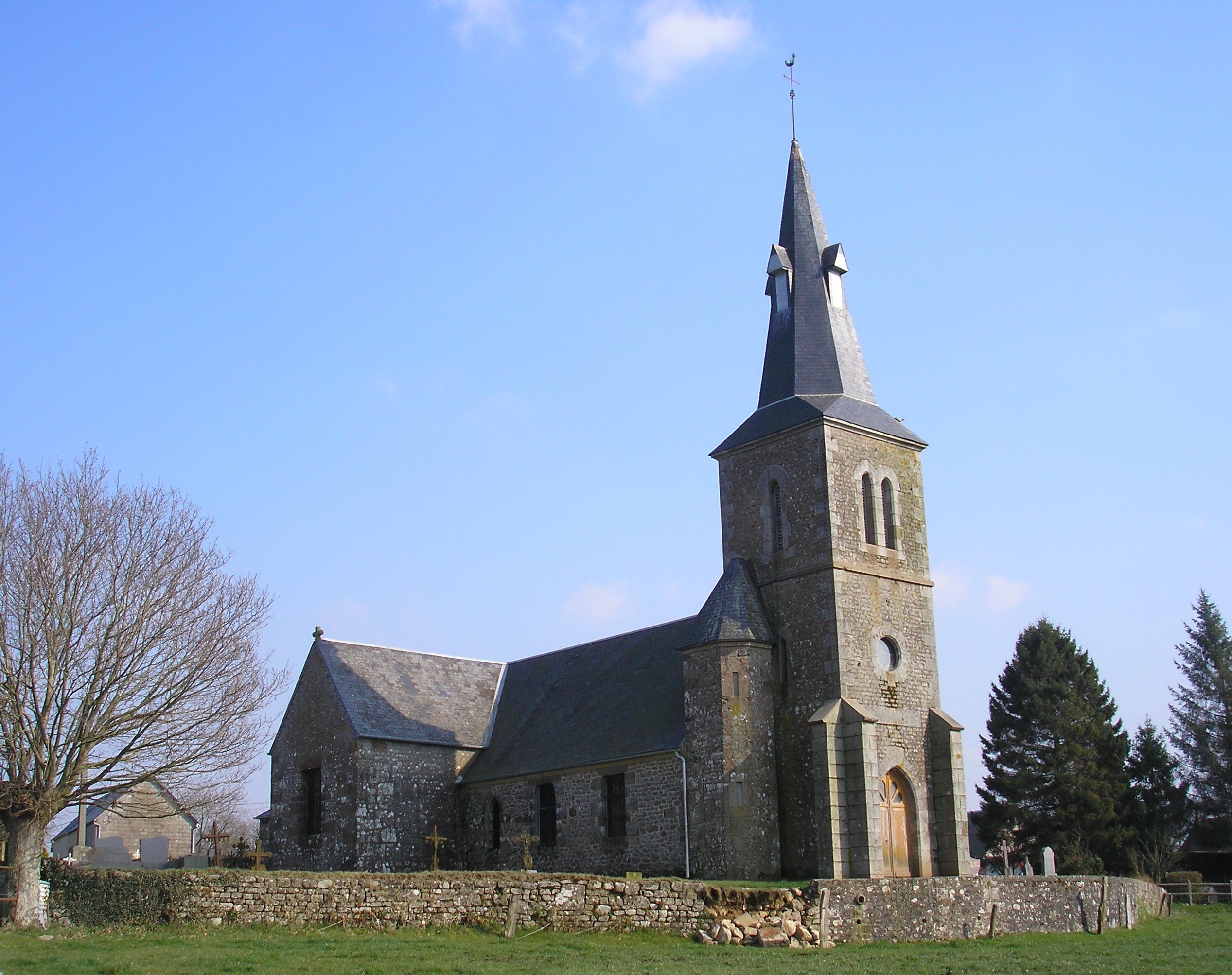 L'église de La Lande-Vaumont, à Saint-Germain-de-Tallevende, Vire Normandie